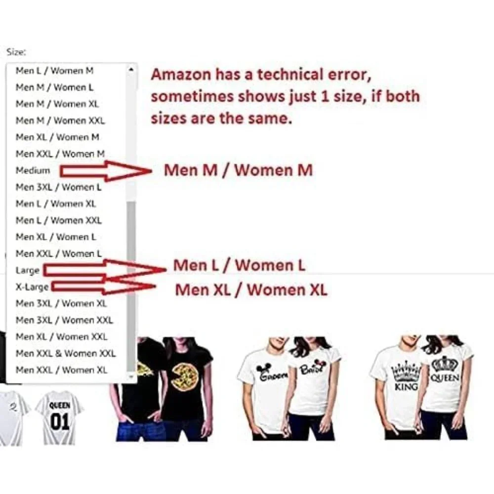 Matching Shirts for Couples, His & Hers T‑Shirts Set, Matching Couple Tees, Funn - Picture 7 of 8